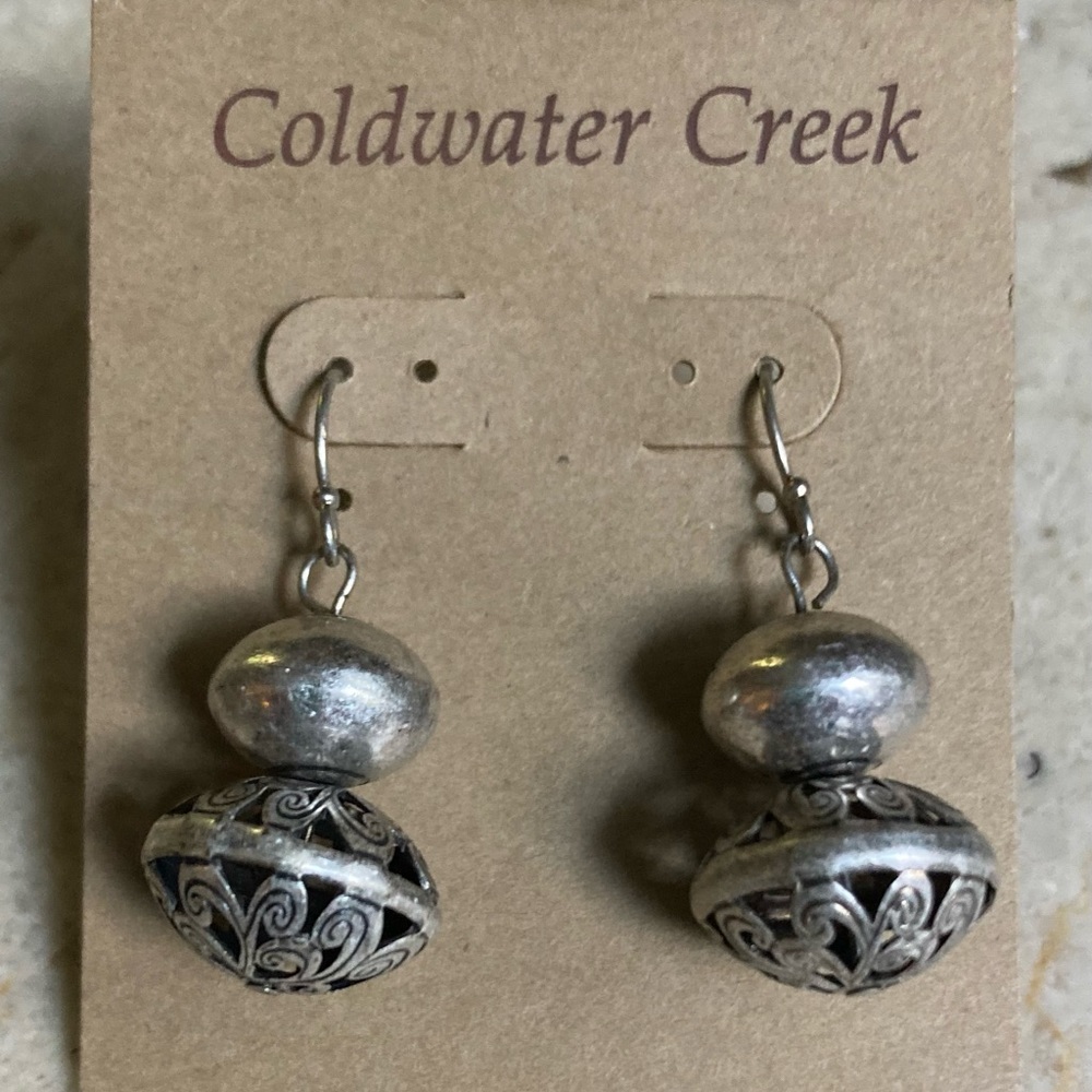 COLDWATER CREEK Dangling Silver Tone Earrings NWT!